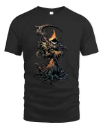 Dark Forest Reaper T Shirt Creepy Tree Grim Graphic Art - black t-shirt on white background
