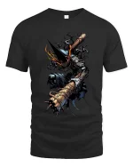 Dark Warrior Hammer T Shirt Gothic Fantasy Fighter Tee - black t-shirt on white background