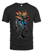 Creepy Flower Monster T Shirt Dark Horror Plant Graphic - black t-shirt on white background