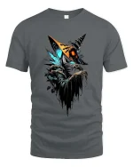 Dark Wizard Creature T Shirt Spooky Fantasy Mage Graphic - gray t-shirt on white background