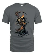 Dark Forest Reaper T Shirt Creepy Tree Grim Graphic Art - gray t-shirt on white background