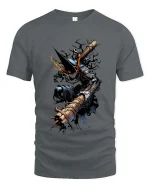 Dark Warrior Hammer T Shirt Gothic Fantasy Fighter Tee - gray t-shirt on white background