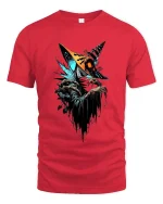 Dark Wizard Creature T Shirt Spooky Fantasy Mage Graphic - red t-shirt on white background