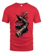 Dark Warrior Hammer T Shirt Gothic Fantasy Fighter Tee - red t-shirt on white background