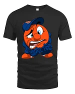 Funny Nervous Cartoon T Shirt Anxious Cute Character Art - black t-shirt on white background