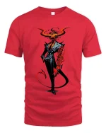 Devil Gentleman T Shirt Dark Elegant Demon Graphic Art - red t-shirt on white background
