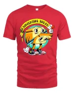 Existential Bread T Shirt Funny Dark Humor Cartoon Art - red t-shirt on white background