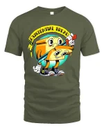 Existential Bread T Shirt Funny Dark Humor Cartoon Art - military green t-shirt on white background