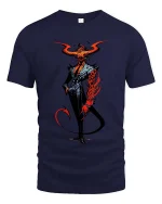 Devil Gentleman T Shirt Dark Elegant Demon Graphic Art - navy t-shirt on white background