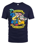 Execute Your Dreams T Shirt Funny Dark Humor Cartoon Art - navy t-shirt on white background