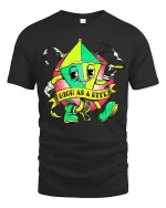 Funny High As A Kite Cartoon T Shirt Cool Chill Graphic Style - black t-shirt on white background
