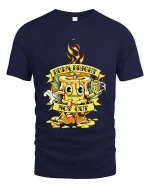 Burn Bright Not Out Candle Graphic T Shirt Funny Motivational Art - navy t-shirt on white background