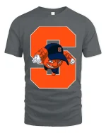 Bold S Mascot Cartoon Sports Fan Graphic T Shirt - gray t-shirt on white background