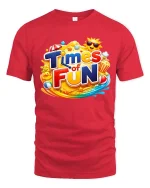 Times of Fun Colorful Graphic T Shirt Happy Summer Vibes Style - red t-shirt on white background
