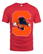 Bold S Mascot Cartoon Sports Fan Graphic T Shirt - red t-shirt on white background