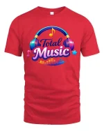 Total Music Headphones Colorful Sound Graphic T Shirt - red t-shirt on white background
