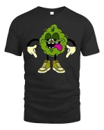 Vintage Shark Attack Nautical Graphic T Shirt Bold Ocean Tee - black t-shirt on white background