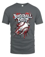 Funny Crazy Duck Cartoon Exploded Style Graphic T Shirt Tee - gray t-shirt on white background