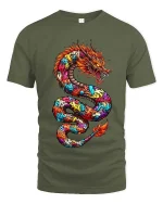 Capacity Overload Funny Rainbow Graphic T Shirt Cute Mood - military green t-shirt on white background