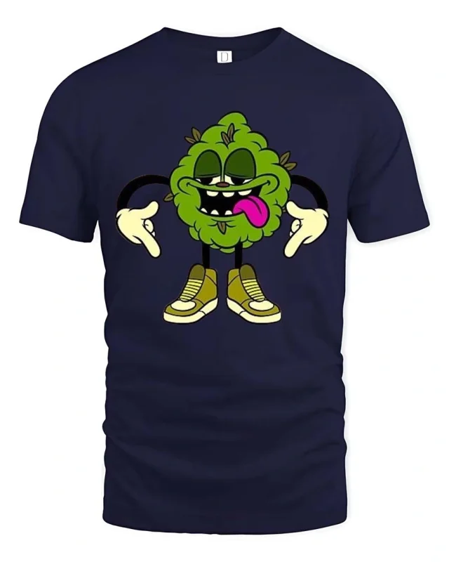 Vintage Shark Attack Nautical Graphic T Shirt Bold Ocean Tee - navy t-shirt on white background