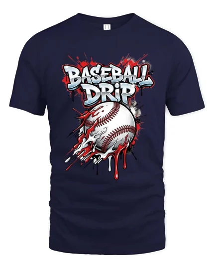 Funny Crazy Duck Cartoon Exploded Style Graphic T Shirt Tee - navy t-shirt on white background