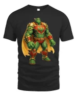 Cactus Warrior Superhero Graphic Funny Desert Hero T-Shirt - black t-shirt on white background