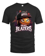 Rip City Basketball Street Style Trail Blazers Fan T-Shirt - black t-shirt on white background