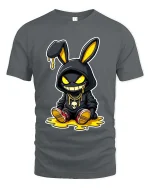 Streetwear Bunny Drip Hoodie Style Graphic T-Shirt Design - gray t-shirt on white background