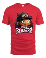 Rip City Basketball Street Style Trail Blazers Fan T-Shirt - red t-shirt on white background