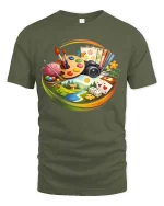 Creative Hobbies Art Craft Photography Graphic T-Shirt - military green t-shirt on white background