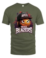 Rip City Basketball Street Style Trail Blazers Fan T-Shirt - military green t-shirt on white background