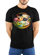 Creative Hobbies Art Craft Photography Graphic T-Shirt - model wearing black tee with hands behind back
