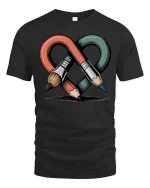Creative Infinity Art Tools Brush Pencil Design Tshirt - black t-shirt on white background