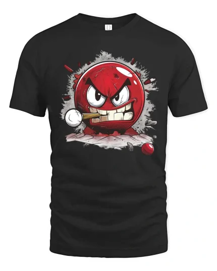 Angry Billiard Ball Smash Funny Pool Player Graphic Tshirt - black t-shirt on white background