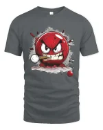 Angry Billiard Ball Smash Funny Pool Player Graphic Tshirt - gray t-shirt on white background