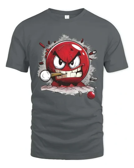 Angry Billiard Ball Smash Funny Pool Player Graphic Tshirt - gray t-shirt on white background