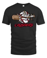 Baseball Crushers Graphic T-Shirt Power Hitter Team Tee - black t-shirt on white background