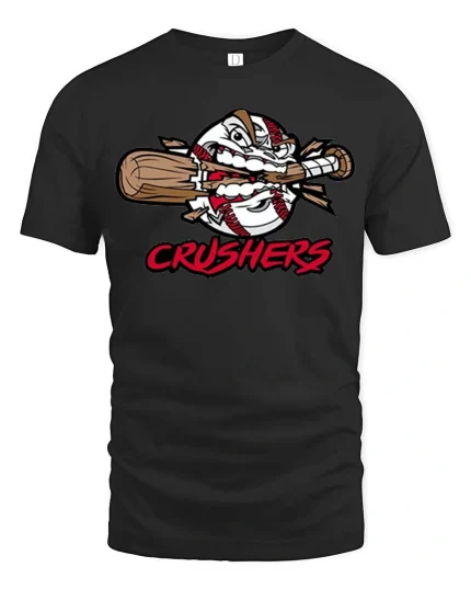 Baseball Crushers Graphic T-Shirt Power Hitter Team Tee - black t-shirt on white background