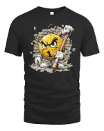 Angry Number One Smash Graphic T-Shirt Funny Attitude Tee - black t-shirt on white background