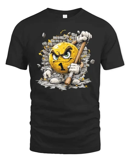 Angry Number One Smash Graphic T-Shirt Funny Attitude Tee - black t-shirt on white background