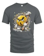 Angry Number One Smash Graphic T-Shirt Funny Attitude Tee - gray t-shirt on white background