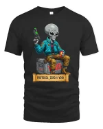 Protocol Zero Void Alien Sci Fi Street Graphic T Shirt - black t-shirt on white background