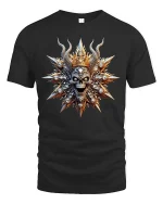 Royal Skull King Crown Dark Gothic Graphic T Shirt - black t-shirt on white background