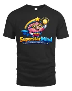 Superstar Mind Brain Hero Smart Graphic T Shirt Style - black t-shirt on white background