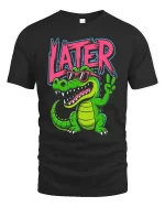Later Gator Funny Alligator Cool Graphic T Shirt Style - black t-shirt on white background