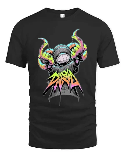 Divine Neon Street Hands Urban Graffiti Graphic T Shirt - black t-shirt on white background