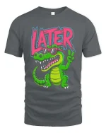 Later Gator Funny Alligator Cool Graphic T Shirt Style - gray t-shirt on white background
