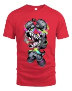 Street Crocodile Hype Beast Neon Urban Graphic T Shirt - red t-shirt on white background