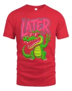 Later Gator Funny Alligator Cool Graphic T Shirt Style - red t-shirt on white background