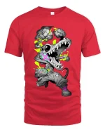 Neon Crocodile Streetwear Graffiti Graphic T Shirt Style - red t-shirt on white background